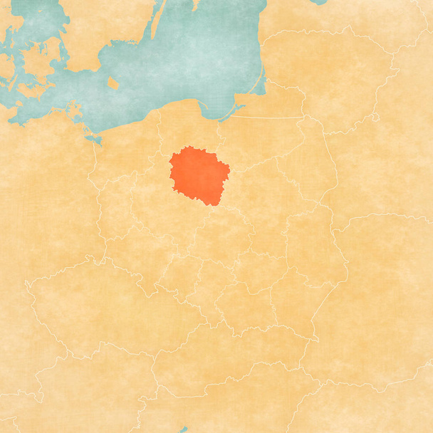 Карта Польщі-Куявія-Померанія - Фото, зображення