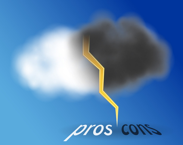 Prózai és cons-felhő - Vektor, kép