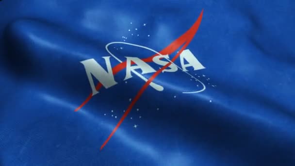 Flag of National Aeronautics and Space Administration Seamless Looping Waving Animation - Footage, Video