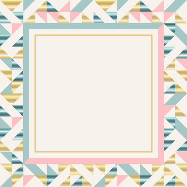 Square frame in retro colors, abstract geometric background pattern - Vector, Image