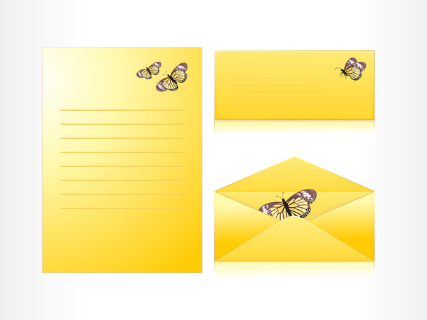 Letter and envelope with header - Vetor, Imagem