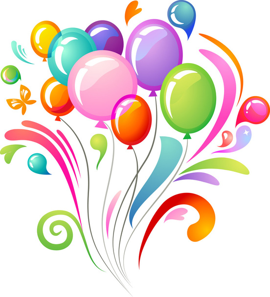 Colourful splash with balloons - Vector, Image