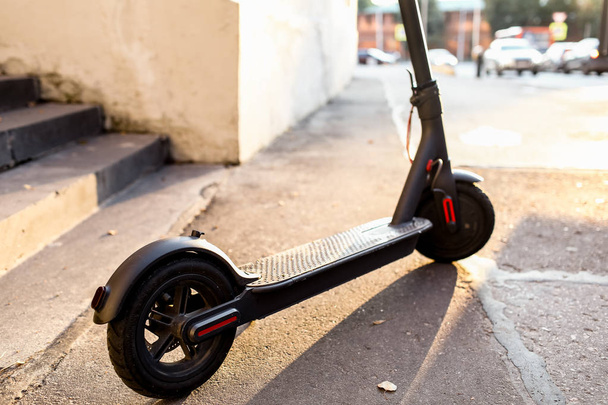 Eco friendly transport electro scooter city transport ride - Foto, imagen