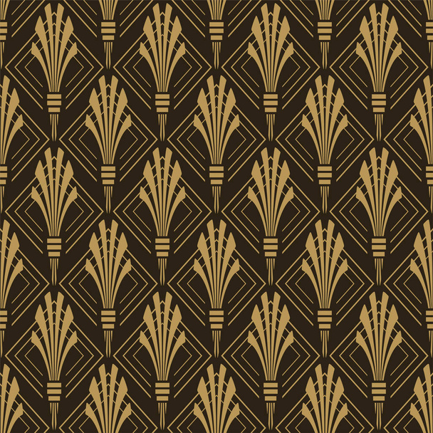 Art Deco bezešvé pozadí tmavý dekorativní pozadí Tapeta pro váš design. Vektorový obraz - Vektor, obrázek