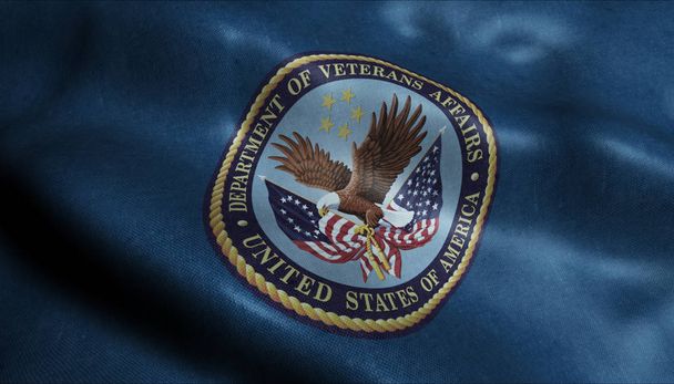 Bandera ondeante 3D del Departamento de Asuntos de Veteranos de Estados Unidos
 - Foto, imagen