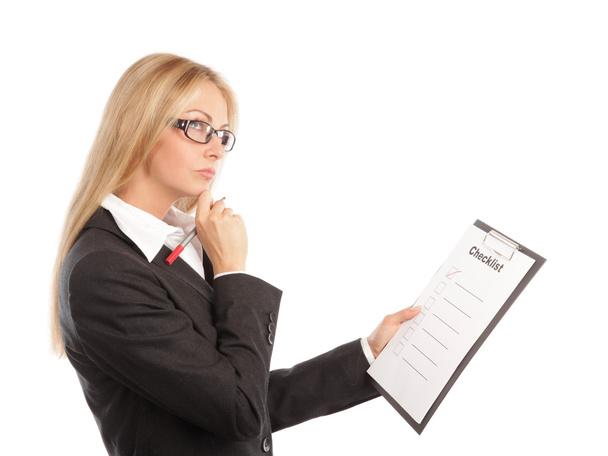 Business woman with a checklist - Photo, image