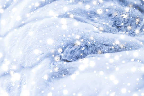 Holiday winter background, luxury fur coat texture detail and gl - Photo, Image