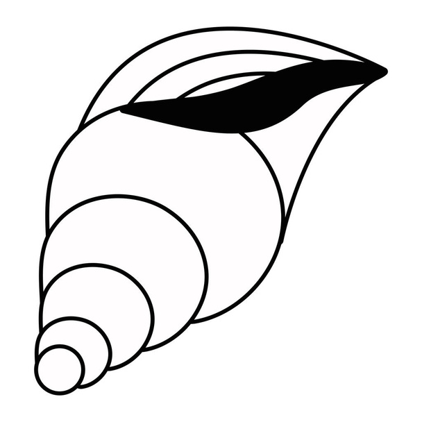 Изолированная векторная иллюстрация морской раковины
 - Вектор,изображение
