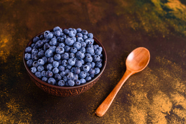 Blueberry antioxidant organic food in a bowl concept for healthy eating and nutrition - Zdjęcie, obraz