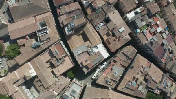 Top view of roofs in old Girona town, Catalonia - Footage, Video