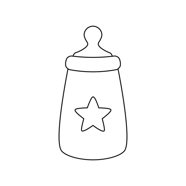 palack tejet baba csillag izolált ikon - Vektor, kép