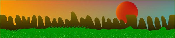 Fancy sky, and mountains landscape.  - Vector, Image