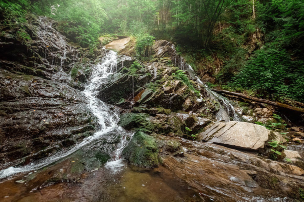 Landscape, mountain stream, cascades on a mountain river. The concept of active holidays, holidays - Fotoğraf, Görsel