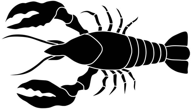 Vector de dibujos animados de la silueta de langosta Sea Animal
 - Vector, Imagen