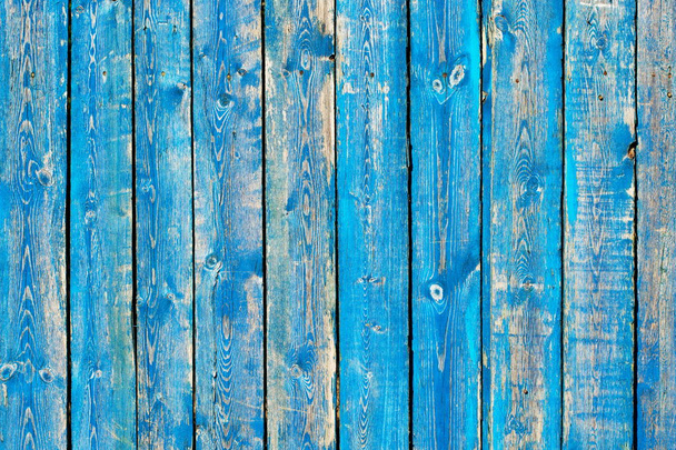 Texture of vintage blue and turquoise painted wooden background - Photo, Image