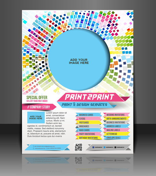 Vector Press color management flyer, magazine cover & poster template. - Vector, Image