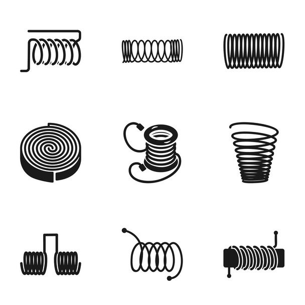 Coil icon set, simple style - Вектор,изображение