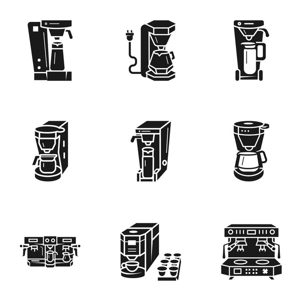 Coffee machine icon set, simple style - Vettoriali, immagini