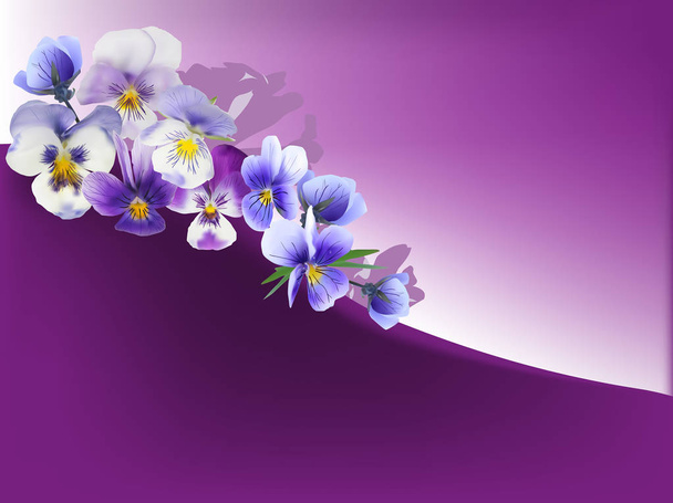 jardín flores violetas sobre fondo lila
 - Vector, Imagen