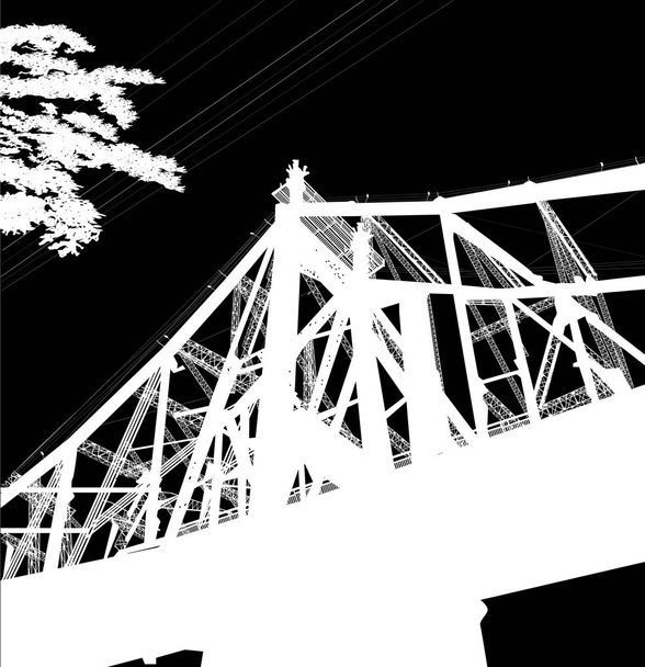 része nagy fehér modern híd - Vektor, kép