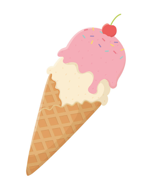 Лето и вкусное мороженое
 - Вектор,изображение
