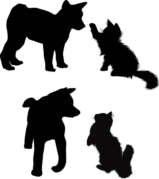 Ansichtskarte: niedlicher Hunde 3 -D puppy and kitten Welpe und Kätzchen 