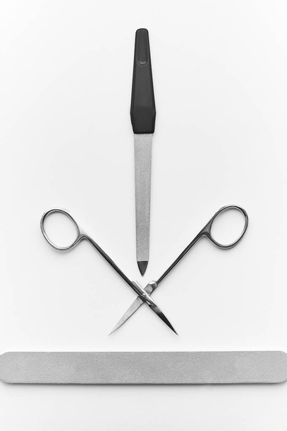 scissors and nail file. manicure. personal care. - Fotoğraf, Görsel