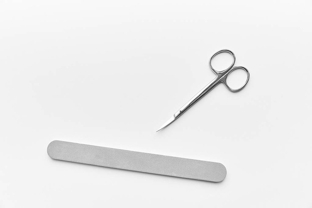 scissors and nail file. manicure. personal care. - Foto, afbeelding