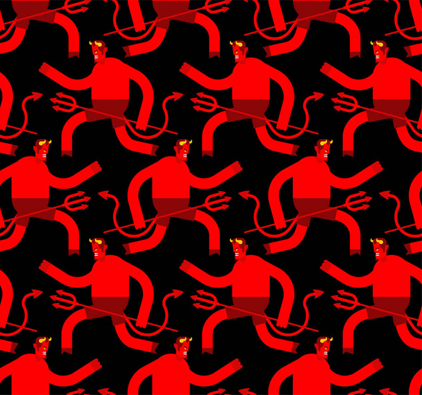 Satan pattern seamless. Devil background. Demon texture. Lucifer - Vektör, Görsel