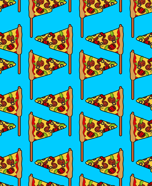 Patrón de bandera de pizza sin costuras. Banner para Pizzería o Restaurante b
 - Vector, imagen
