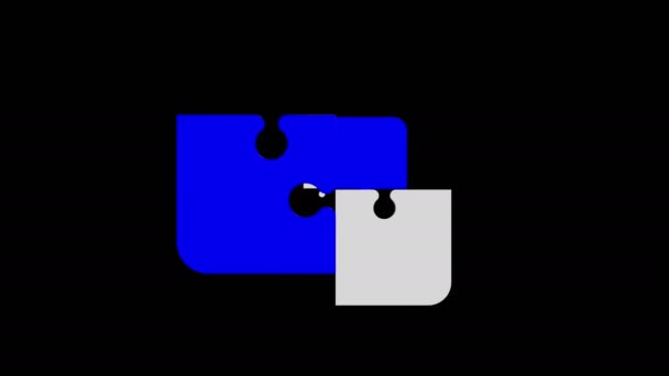 Puzzelstukjes in witte en blauwe kleuren aansluiten - Video