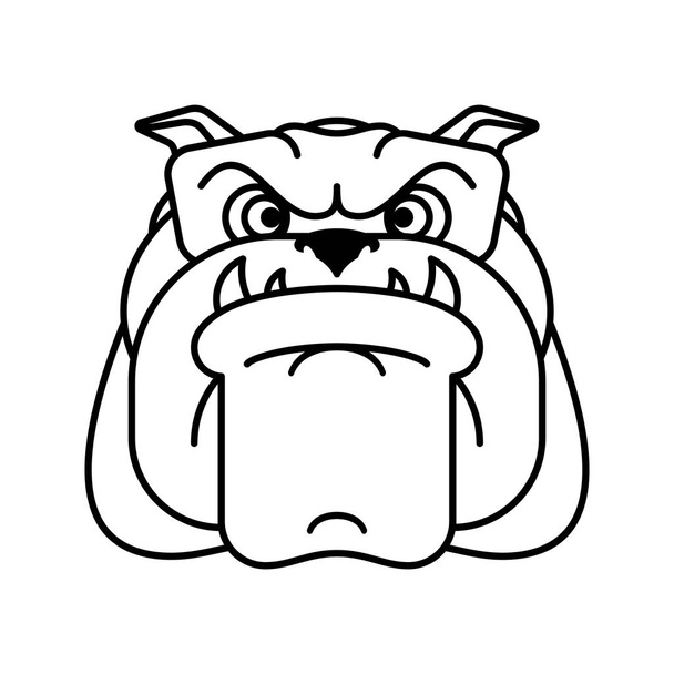 Guard dog face. Angry dog head sign. vector illustration - Vector, Image