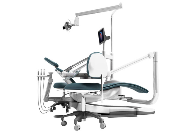 Tandheelkundige eenheid en uitrusting voor de bureaustoel van de tandarts an - Foto, afbeelding