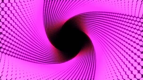 3D-illustratie, grote roze stippen bekleed in lijnen het werd samen gezet tot het een vierkante pijp en het is twist. - Video