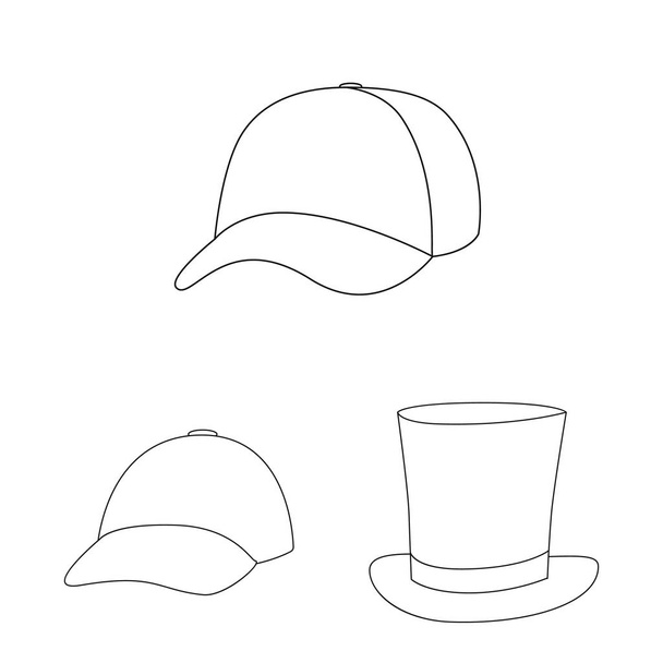 Vector design of headgear and napper sign. Collection of headgear and helmet vector icon for stock. - Vettoriali, immagini