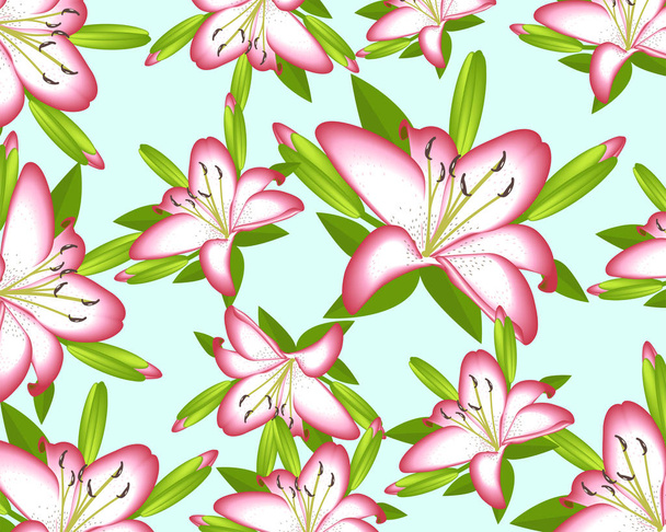 Lily flowers decorative banner background - Vektor, Bild