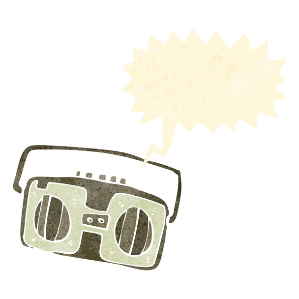 レトロな漫画ラジオ カセット プレーヤー - ベクター画像
