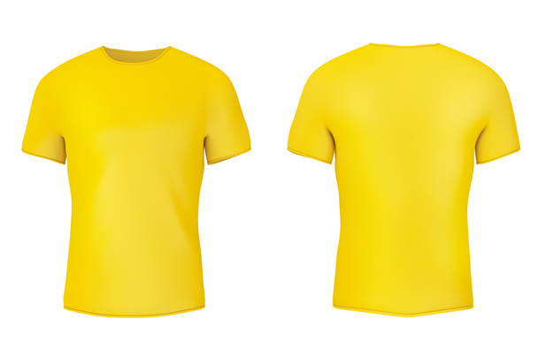Camiseta en blanco amarillo de primer plano con espacio vacío para su diseño
.  - Foto, Imagen
