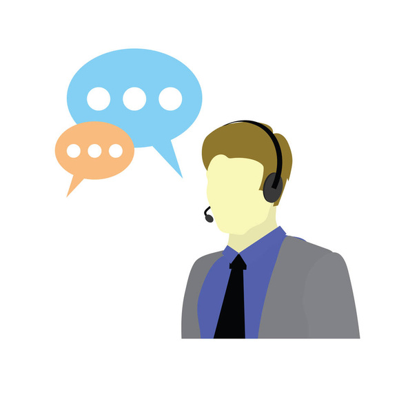 Call Center Help. Customer Service Logo. Support and Contact Icon. Agent or Operator Avatar. - Photo, Image
