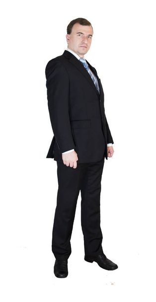 Handsome man in formal suit on white background. Abstract photo of business emotions. - Foto, imagen