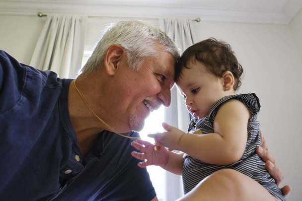 Grandfather and Baby Granddaughter  - Photo, Image