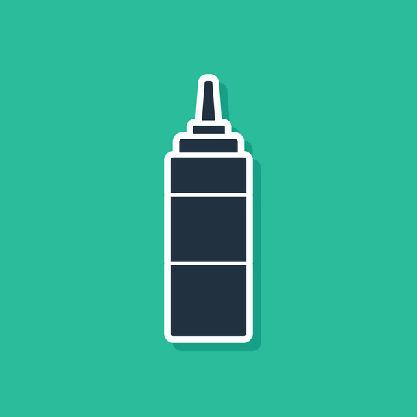 Kék mártással palack ikon izolált zöld háttér. Ketchup, mustár és majonéz palackok mártással a gyorsétterem. Vektoros illusztráció - Vektor, kép