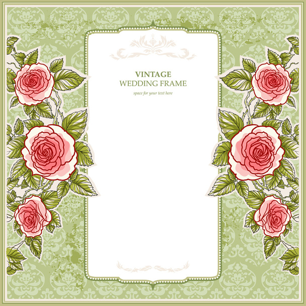 Vintage background for the wedding with roses - Wektor, obraz