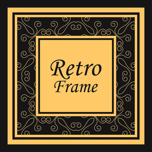 Classic vector square frame with ornate elements. Abstract modern art deco ornament with place for text. Vintage pattern - ベクター画像