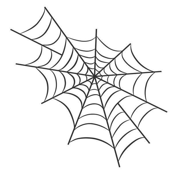 Ιστός αράχνης για αποκριάτικο σχεδιασμό ευχετήρια κάρτα σε λευκό, απόθεμα ve - Διάνυσμα, εικόνα