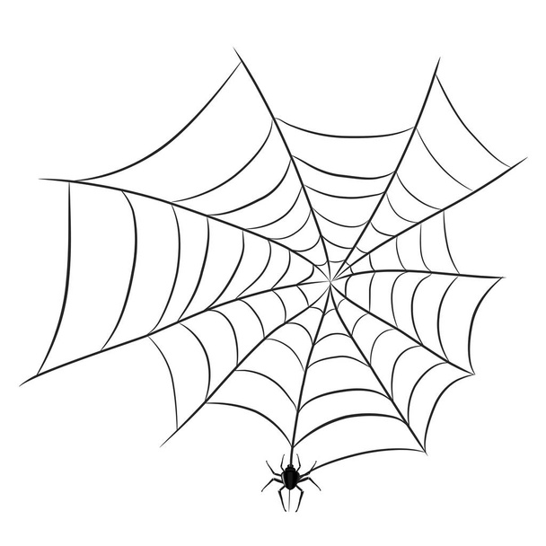 pavouk na webu na Halloween návrh přání na bílém, skladě - Vektor, obrázek