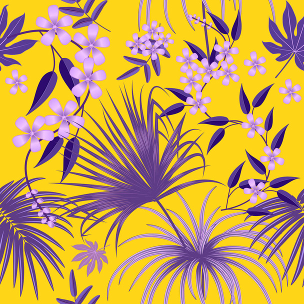 Vektor trópusi varrat nélküli mintás lila színek. - Vektor, kép