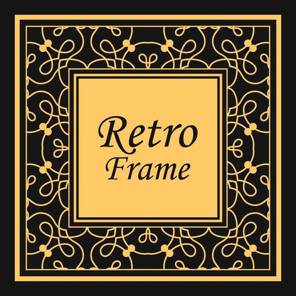 Classic vector square frame with ornate elements. Abstract modern art deco ornament with place for text. Vintage pattern - ベクター画像