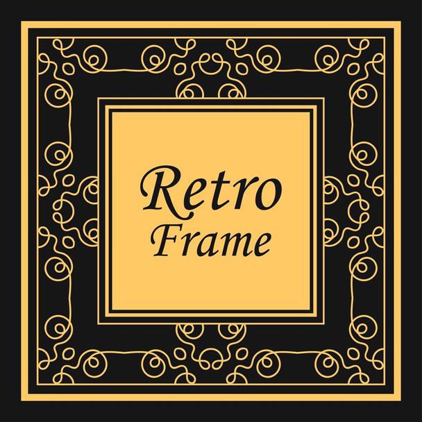 Classic vector square frame with ornate elements. Abstract modern art deco ornament with place for text. Vintage pattern - Vektori, kuva