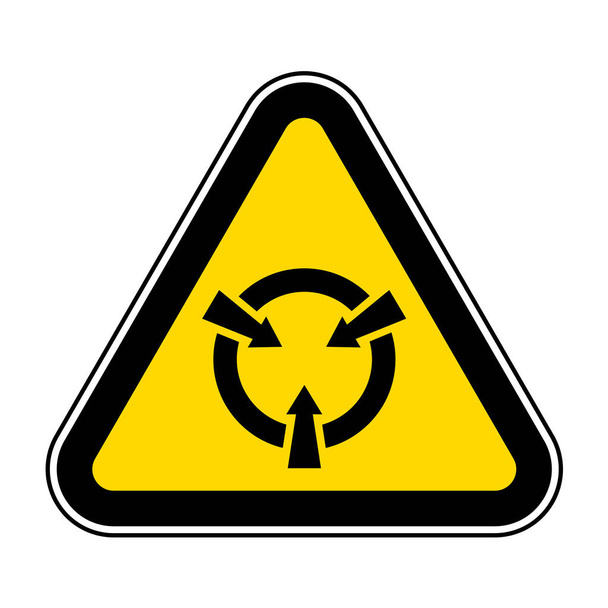 Ηλεκτροστατική ευαίσθητη συσκευή (ESD) σύμβολο Sign Isolate σε λευκό φόντο, διανυσματική απεικόνιση EPS.10  - Διάνυσμα, εικόνα
